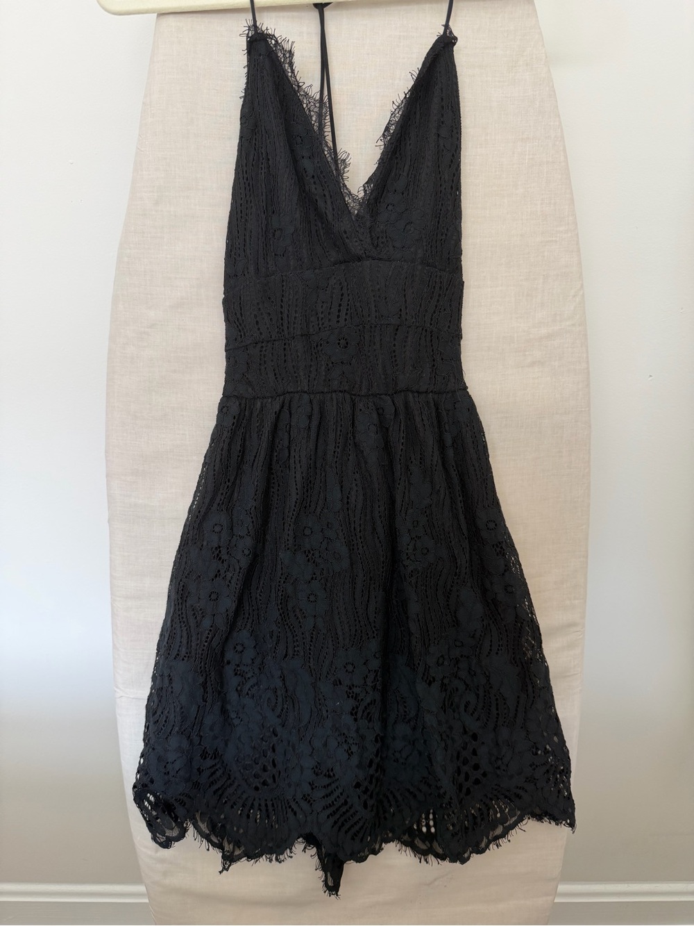 Amazon Black Lace V-Neck Mini Dress